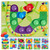 Nene Toys Wooden Color Matching Puzzle for Toddlers 2+ Years – Montessori Pegboard Button Game with Wooden Nails & Cards – Educational Toy for 2 3 Year Old Boys Girls – Fine Motor Skill Learning
