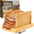 Bambüsi Bread Slicer for Homemade Bread - Upgraded Adjustable Bamboo Bread Cutter Board, Foldable Slicing Guide with Crumb Tray for Sourdough, Artisan Loaves, Bagels, Cakes, Bakery Kitchen Gadget Gift
