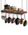 CHOEZON Hanging Pot Rack, Ceiling Wall Mounted Pot Rack for Kitchen, Industrial Style Pot Hanger with 18 Hooks, Cookware Storage Organizer, for Pots and Pans, Rustic Brown and Black TPR12BFC1