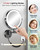Gospire 9” Wall Mounted Lighted Magnifying Mirror, 1X/10X Magnification Double-Sided LED Bathroom Mirror, 3 Color Lights & Stepless Dimming with Touch Sensor, Extendable Arm 360° Swivel for Shaving