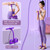 6-Tube Pedal Puller Resistance Rope,Foot Pedal Resistance Band,Yoga Elastic Exercise Bands, for Women Jump Fitness, Abdomen/Arm Weight/Waist/Leg Stretching Slimming Training(Purple)