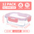 GULFLIN Small Glass Food Storage Containers 12 Pack-12oz Glass Containers with Lids for Meal Prep, Food Storage, Freezer to Microwave Safe, Air-Tight, Leak-Proof, Pink Set