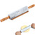 Gymdin Marble Rolling Pin - 18.9" Marble Rolling Pins for Baking, Pastry, Pizza Dough & More - Polished Non-Stick Surface, Long Dough Roller with Wooden Handles & Base