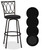 Deisy Dee 4PCS Round Bar Stool Seat Covers Stretch Round Chair Covers for 13-16 Inch Stool Chair (Black)
