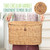 SIEUSALEVN Toilet Paper Storage, Water Hyacinth Baskets with Lid, Toilet Paper Baskets for Storage Holder 6 Rolls, Papers Basket with Built-in Handles for Organizer, Bathroom Accessories Organizer