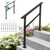 Hand Rails for Outdoor Steps Railing Kit, Deck Porch Railing Kit, 6 Steps Stair Handrails, Indoor Metal Stair Railing for Exterior Concrete, Brick, Wooden Steps, Black (5-6 Steps Handrail)