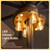 OPOIRA Dark Wood Grain Patio Umbrella Light with Remote Control, Rechargeable Cordless LED Edison Bulbs Pole Light with 10 Brightness Levels for Garden, Patio, Backyard, Camping or BBQ (2 Pack)
