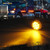 Partsam 2 Pcs 2.5" Round Amber 13 LED Side Marker Clearance or ID Light, Clear Lens Trailer Truck Led Lights, Waterproof, 12V