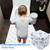 50 Pack Disposable Toilet Mats Toilet Floor Protector from Urine U-Shape Toilet Training Rug Waterproof Non-Slip Bathroom Potty Training Mats Disposable Toilet Commode Mat for Children Adult(Blue Dot)