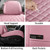 Sxikin Car Seat Covers Full Set Pink, Luxury Faux Leather Car Seat Covers Waterproof Non-Slip Seat Protector Universal Fit for Most Cars SUVs Trucks Pick-ups, Cute Pink Car Accessories for Women