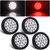 Partswcgg 4Pcs 4" Round Red Stop Turn Tail Lights to White Back-up Lights 19 LED, 4 Inch Round Red/White Dual Trailer Truck Tail Lights with Rubber Grommet and 3 Prong Wire Pigtails IP67 Waterproof