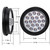 Partswcgg 4Pcs 4" Round Red Stop Turn Tail Lights to White Back-up Lights 19 LED, 4 Inch Round Red/White Dual Trailer Truck Tail Lights with Rubber Grommet and 3 Prong Wire Pigtails IP67 Waterproof