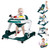Kinder King Baby Walker with Music & Lights, 5 in 1 Baby Activity Walker with Wheel, Adjustable Height & Seat, Learning-Seated & Toddler Walk-Behind, Safety Bumper, Infant Walker Anti-Rollover, Green