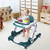 Kinder King Baby Walker with Music & Lights, 5 in 1 Baby Activity Walker with Wheel, Adjustable Height & Seat, Learning-Seated & Toddler Walk-Behind, Safety Bumper, Infant Walker Anti-Rollover, Green