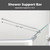 Shower Door Bar Support Rod, 27-47 Inch Adjustable Length, for 5/16"(8mm) 3/8"(10mm) Thick Frameless Glass Door, Brushed Nickel Silver Finsh with Square End, Glass to Wall Connection