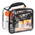 BORMELUN Clear Lunch Bags for Work for kids Transparent Plastic See through Stadium Concert School Picnic Correctional offcer approved Tote Buckle Handle,Black (11x9x6 inches)