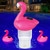 Pool Chlorine Floater, Solar Flamingo Chlorine Tablet Floater w/Adjustable Release, Chlorine Floater Glow in The Dark Large Capacity Floating Chlorines Dispenser for Pool Hot Tub Spa, Pink