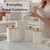 PERFNIQUE Kitchen Canisters, Airtight Canister Sets for Kitchen Counter, Kitchen Canisters for Countertop Set of 4, Coffee Tea Sugar Flour Spice Tin Jars Food Storage Container with Lid(White)
