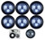 6 PACK OF LONG HAUL CLEAR/CLEAR CLEAR/WHITE LED 2" ROUND REVERSE MARKER LIGHTS TRAILER RV 12V LED LIGHTS