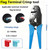 smseace 91pcs Right Angle Spade Connectors with Flag Terminal Crimper 22-18/16-14/12-10AWG Quick Disconnect Flag Connector + Electrical Crimping Tool for Right Angle Spade Connector