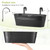 Dahey 5 Pcs Metal Iron Hanging Flower Pots for Railing Fence 15.7 Inch Hanging Bucket Pots Countryside Style Window Flower Plant Holder with Detachable Hooks for Garden Yard Home Decor, Black