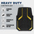PIC AUTO Heavy Duty Rubber Floor Mats, Yellow Aluminum Film Car Mats Set, Front and Rear Car Mats with Anti-Slip Backing, All Weather Protection, Trim-to-Fit for Automotive SUV, Sedan, Van