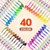 JoyCat Click & Draw Washable Markers for kids with Retractable Tips,40 Colors Markers Set,retractable marker for Toddlers Kids, Ideal arts & crafts supplies,coloring markers,Holiday Gifts for Kid.