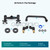 gotonovo Wall Mount Kitchen Sink Faucet Double Cross Handle Commercial Faucet 6 Inch Center Hole Distance Spread Mixer Tap 360 Rotatable Spout 8 Inch Spout Reach Matte Black