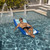 Big Joe Kona No Inflation Needed Pool Lounger with Headrest, Fade Aqua Double Sided Mesh, Quick Draining Fabric, 5.5 feet Big