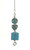 Teal Blue Glass Heart Ceiling Fan Pull Chain