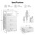 Lazzanto NightStand Bedside Charging Table Bedroom - White Night Stand with Charger Station, USB-C USB Ports & AC Outlets for Dorm, Modern End Table with Open Shelf & 3 Fabric Drawers