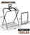 Queension Foldable Saddle Rack for Horse Stable Equipment, Portable Horse Saddle Stand with Bottom Storage for English & Western Saddles, Saddle Pad Rack for Horse tack, Horses Blanket, Black