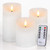 CREDTARNOS Flameless Candles with Remote Control, Realistic 3D Wick & Flickering LED, Battery Operated Electric Candles with Timer, Pure White for Holidays, Wedding, Party, Home Decor, Set of 3