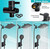 Shower Head, 10'' High Pressure Rain Shower Head with 6 Settings/Spray Handheld Shower Head Combo, 78'' Long Hose and 11'' Extension Arm, Water Temperature Reminder (Square Black Shower Heads)