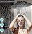 Shower Head, 10'' High Pressure Rain Shower Head with 6 Settings/Spray Handheld Shower Head Combo, 78'' Long Hose and 11'' Extension Arm, Water Temperature Reminder (Square Black Shower Heads)