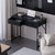 Pamray 32 Inch Small Computer Desk with 2 Drawers for Bedroom Study Writing Home Office Table for Small Spaces Black