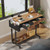 WINAZ Rolling Standing Desk Adjustable Height with Drawers on Wheels, 40 Inch Portable Mobile Stand Up Computer Desks for Bedroom Home Office, Couch Sofa Side Laptop Table with Storage, Rustic Brown