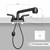 Utility Sink Faucet, Laundry Room Faucet with Pull Out Sprayer, Laundry Tub ABS Plastic Faucet, 4 Inch Centerset 3 Holes Installation Non-Metallic, Matte Black