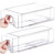 6 PCS Refrigerator Organizers And Storage Stackable Storage Drawers, Large Heavy Duty Fridge Organizer Bins Pull Out Refrigerator Organizer Bins, White Handle, 3 Drawers And 3 Small Cubes
