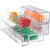 6 PCS Refrigerator Organizers And Storage Stackable Storage Drawers, Large Heavy Duty Fridge Organizer Bins Pull Out Refrigerator Organizer Bins, White Handle, 3 Drawers And 3 Small Cubes