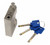 Mytee Products (2 Pack) 3-1/8" D-Shaped Heavy Duty Padlock w/Key for Shipping Containers - Stainless Steel 304 Shipping Container Lock for Garage Door, Storage Unit, Fence, Shed, Warehouse (3 Keys)