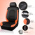 CAR PASS Leather Seat Covers, Breathable Universal Car Seat Cover Full Set for Cute Women Girly,5mm Composite Sponge Inside,Airbag Compatible Fits Most Auto,SUVs,Trucks,Vans(Full Set,Black&Orange)