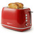 2 Slice Stainless Steel Toaster Retro with 6 Bread Shade Settings, Bagel, Cancel, Defrost Function, Extra Wide Slot, Removable Crumb Tray, Red