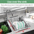 SwetLao Large Sink Dish Drying Rack, Expandable 304 Stainless Steel Metal Dish Drainer Rack Organizer Shelves with Stainless Steel Utensil Holder Over Inside Sink, Rustproof
