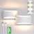 Aipsun White Battery Operated Wall Sconce 2 Packs, USB LED Rechargeable Wall Lights Fixtures, Indoor Mdern Dimmable Wall Light for Living Room, Bedroo,Hallway