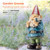 Alpine Corporation 12" Tall Garden Gnome Outdoor Yard Statue with Colorful Bird Accent, Playful Polyresin Decoration, Multicolor