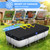 Holiwei 9x18 Ft Rectangular Pool Cover with Reflective Strips for Above Ground Pool, 420D Swimming Pool Cover for Rectangular or Oval Frame Pools, Solar Cover with Drawstring and Ground Nails