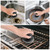 Cast Iron Scrubber Cleaner, Chainmail Scrubber for Cast Iron Pan Skillet, Dish Scouring Pad, 316 Stainless Steel Brush/Scraper for Metal Skillet Scrubbing, Wok, Dutch Oven Cleaning Kit - Thin Mesh