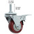 Finnhomy Swivel Caster Wheels 2 Inch Heavy Duty Threaded Stem Casters 1/4" - 20 x 1 with Brake Set of 4 for Wire Shelves Wheels PU Load Bearing 800 Lbs Anti-wear Smooth Casters, Red