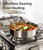 USELUCK 12 Inch Stainless Steel Frying Pan with Lid, 3-Ply Stainless Clad Skillets Fry Pan Fast & Even Heating, Oven Safe Up to 600℉ Dishwash Safe Compatible for All Cooktops Kitchen Cookware